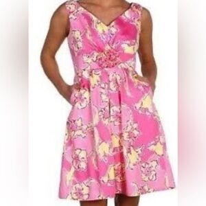 Lilly Pulitzer Women’s Pink and Yellow Parker Floral Dress